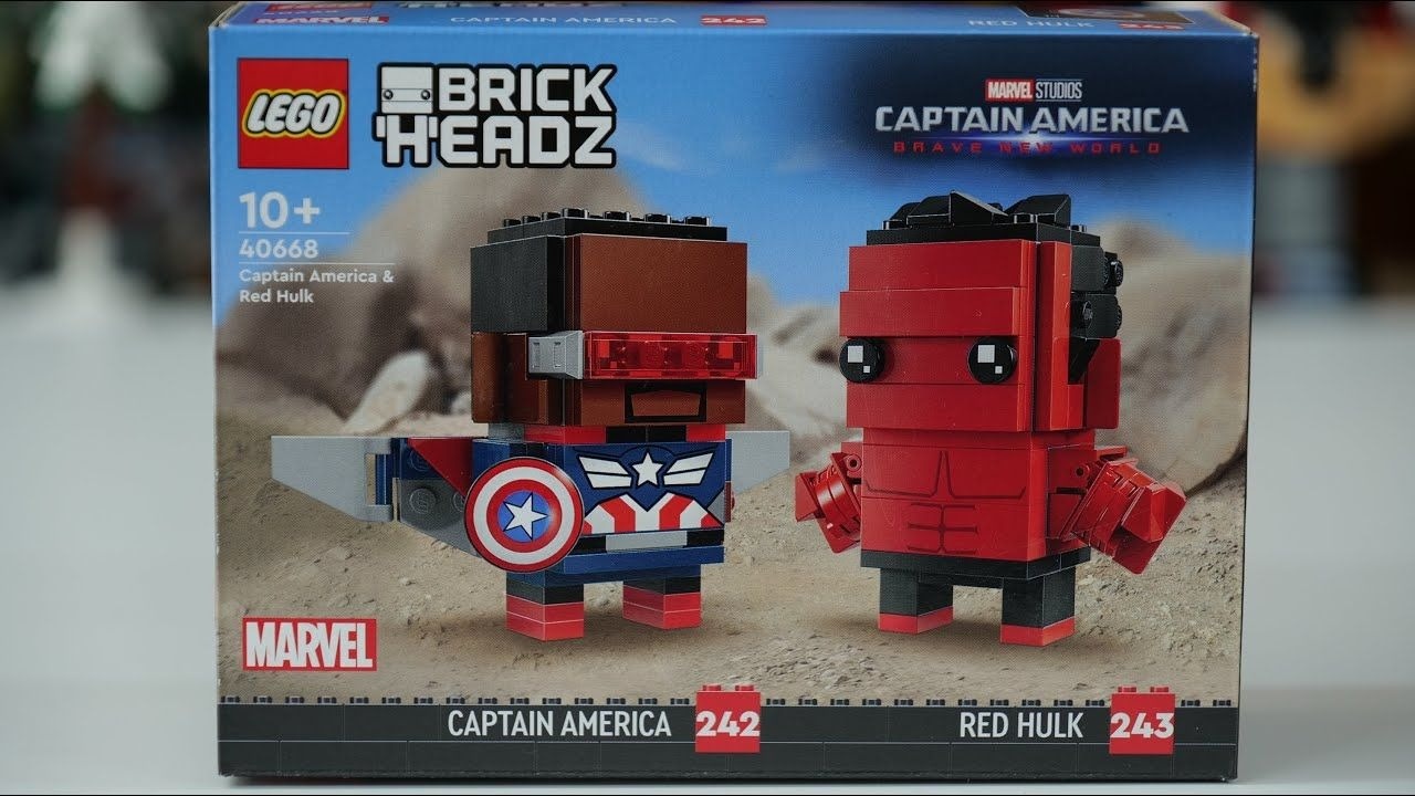 乐高漫威Brickheadz 40668美国队长与红绿巨人